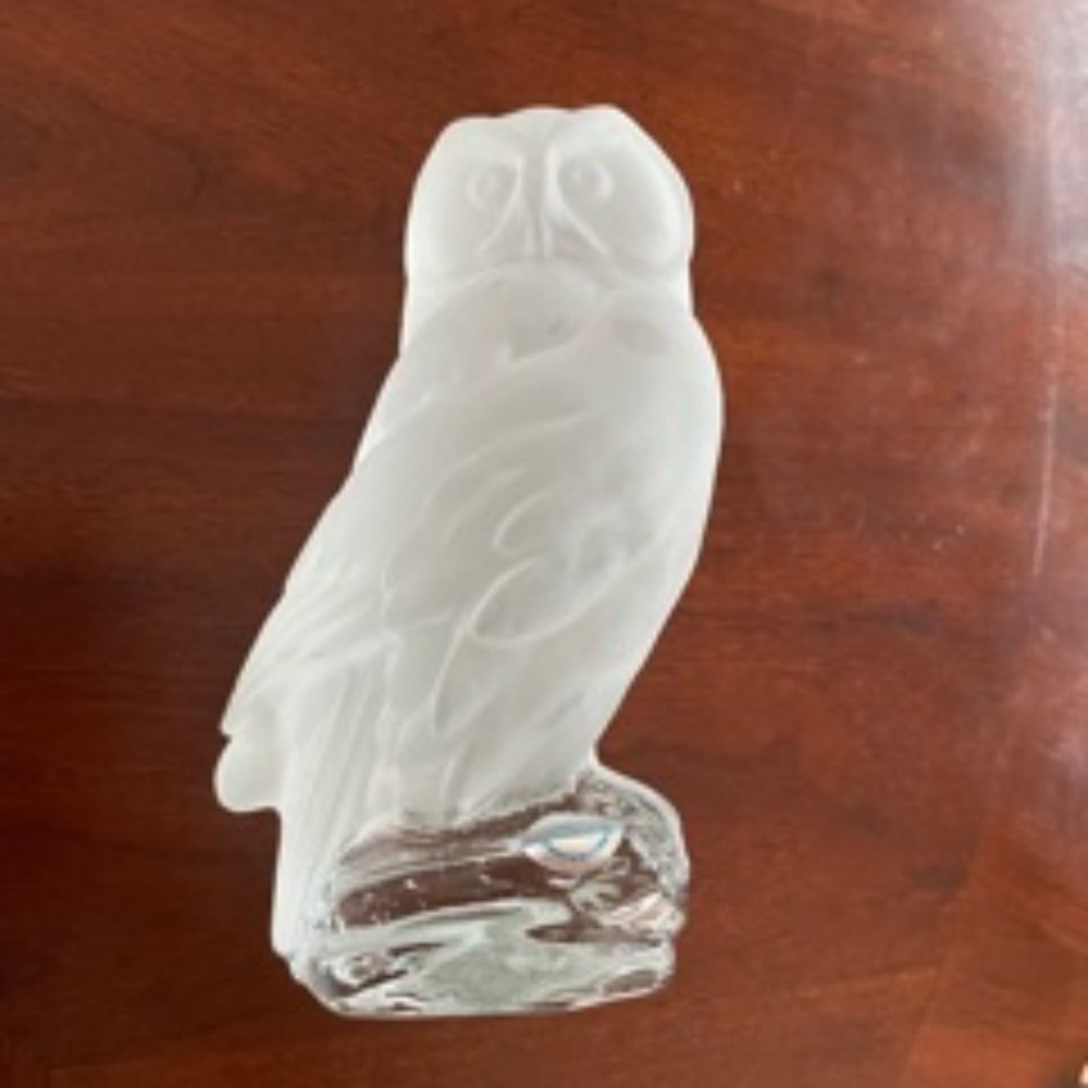 Vintage Goebel Frosted Glass Owl